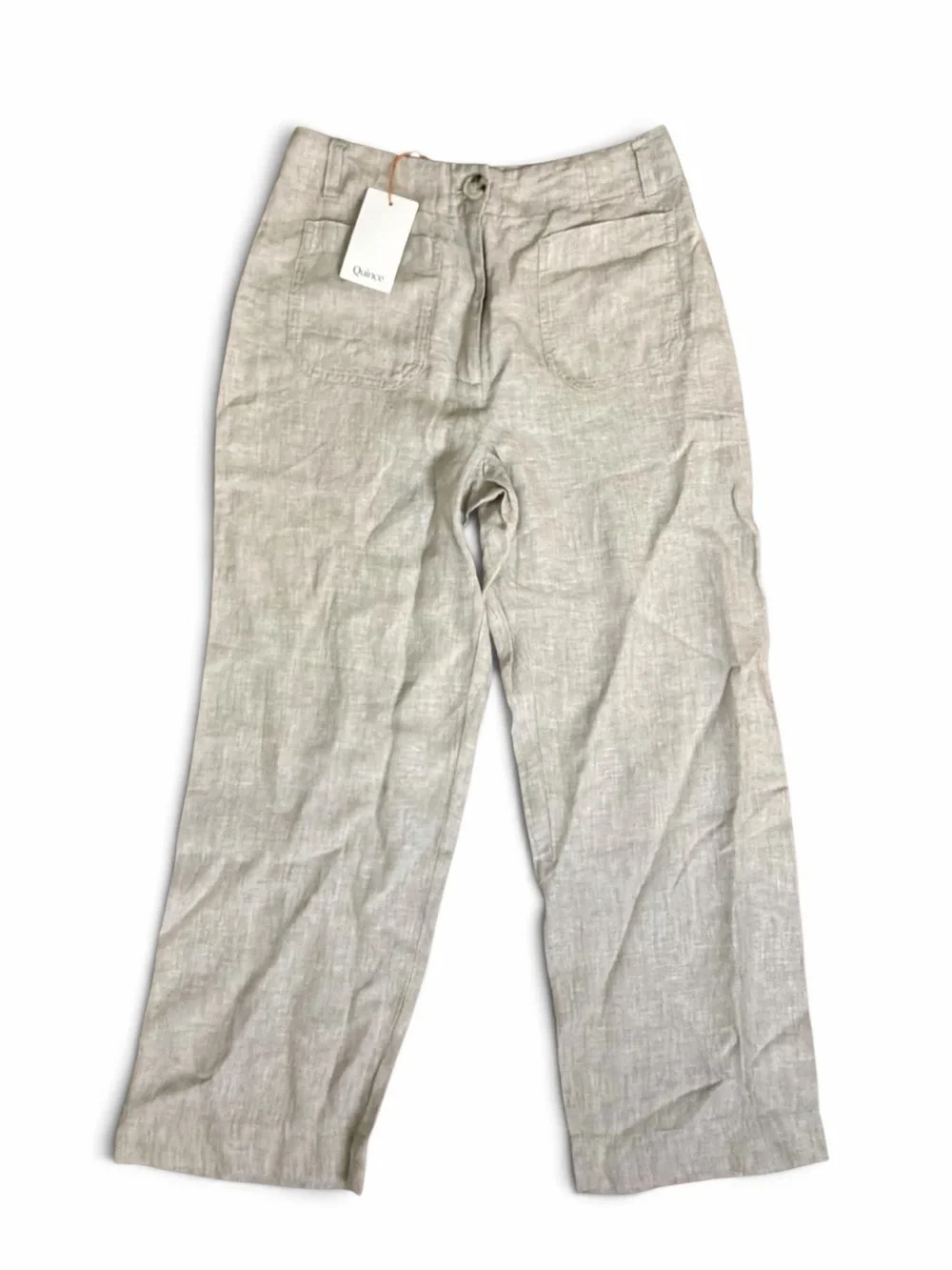 NWT Quince European Linen Patch Pocket Wide Leg Pants Size 6